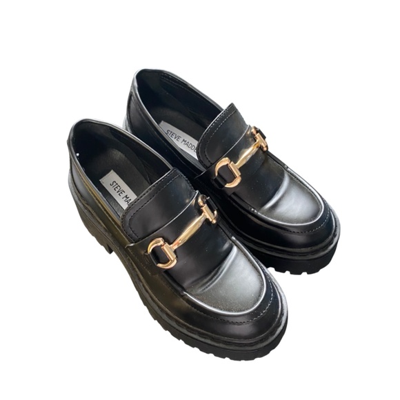 Steve Madden Approach Black Platform Loafers — NEW - Picture 1 of 8